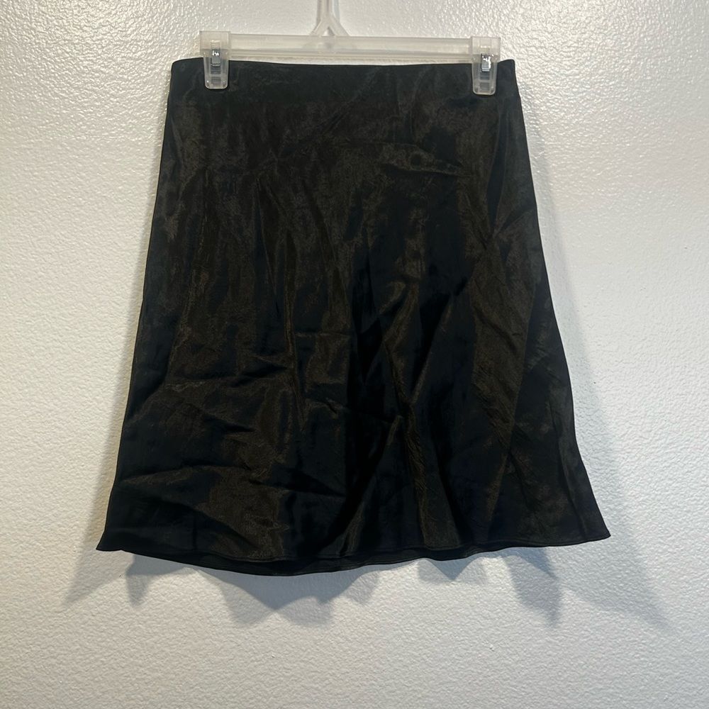 Aritzia Babaton New Slip Denude Black Satin skirt 6